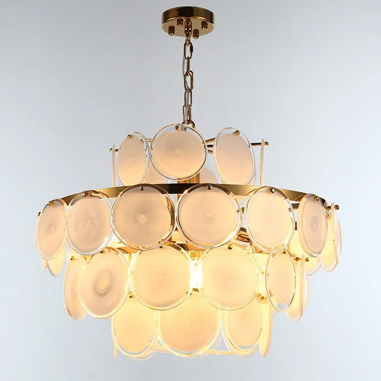 

Northern Europe Post modern Living room Wind chimes prototype room Art disk Shell Glazed tablet Chandelier