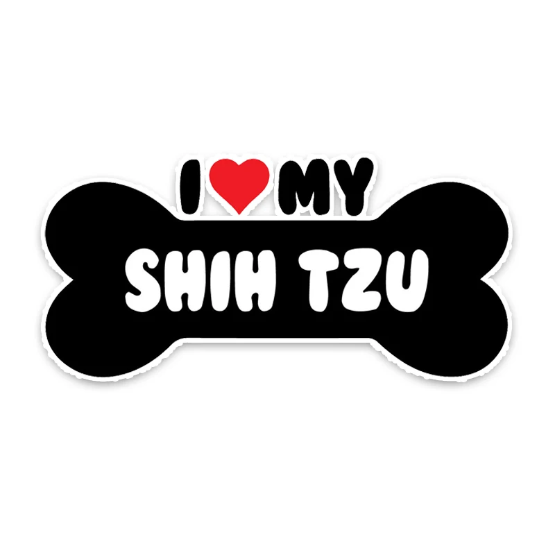 YJZT 15*7 1 см I Heart My Shih Tzu Dog Bone ПВХ автомобильный бампер наклейки для автомобиля на