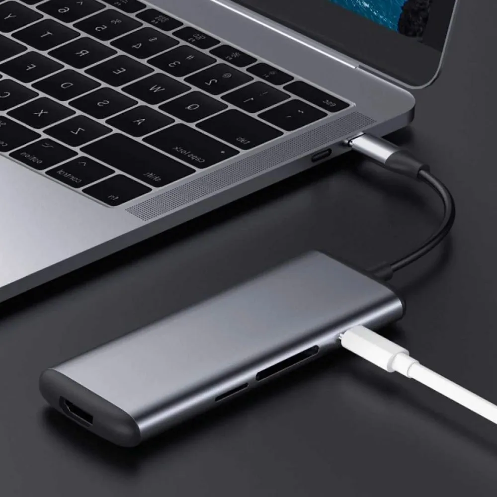 Многофункциональный конвертер Xiaomi hagибис type-C, двойной USB 3,0, адаптер для передачи данных, HDMI, SD, TF, для компьютера Macbook, samsung