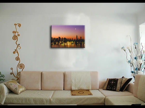 Печать на холсте Фото романтической ночи в Нью-Йорк который никогда не спит