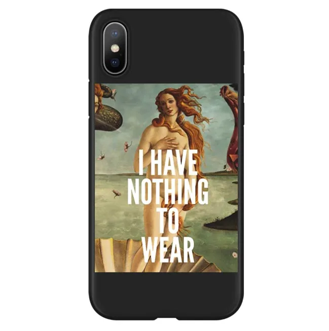 Веселые Чехлы Mona Lisa для iPhone XS XR MAX Ван Гог звездное мягкий чехол телефона X 5 6 6S Plus 7 8