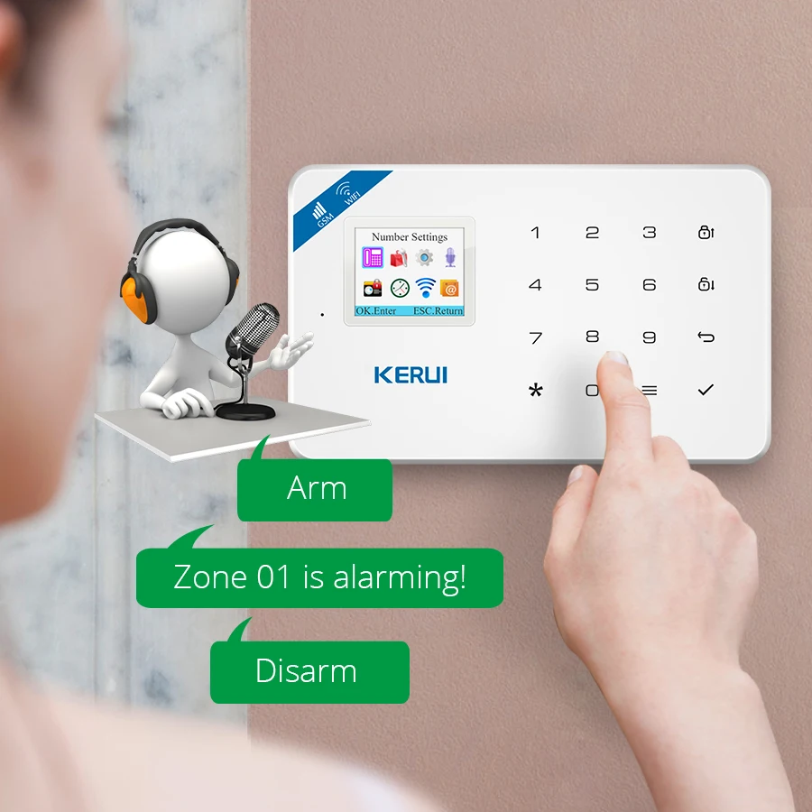KERUI TFT цветной экран W18 WIFI GSM сигнализация Домашняя безопасность приложение