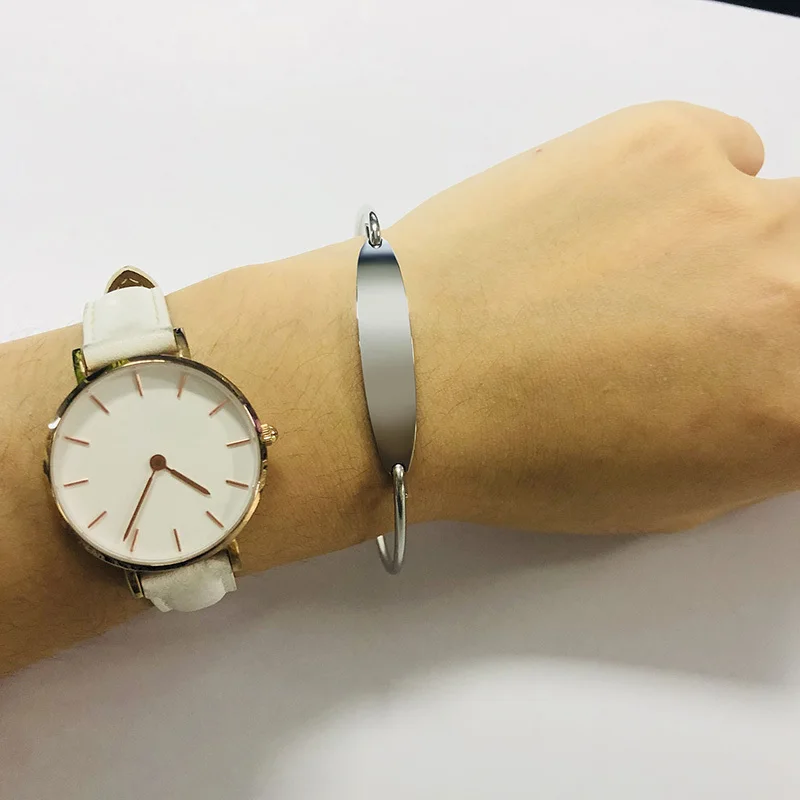 Vnox простой Женский Браслет манжета браслет Бесплатная Персонализированная