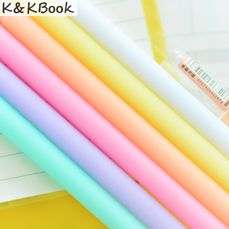 K & KBOOK 6 шт./лот гелевая ручка для гелевых чернил с кристаллами love 0 38 мм черные