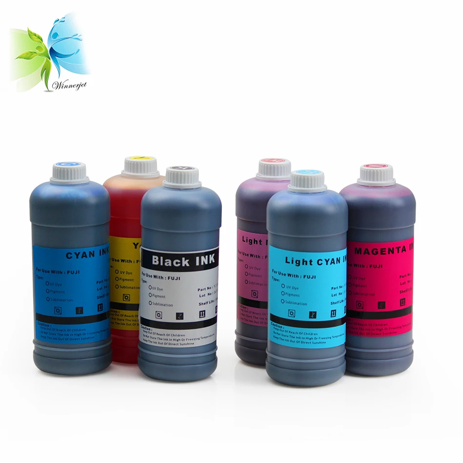 WINNERJET 1000 мл 6 видов цветов Набор для заправки чернил принтера Fuji DX100|dye ink|ink refill