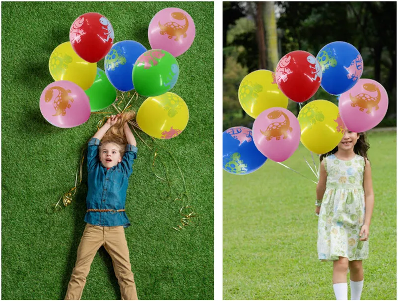 10pcs 12Inch Dinosaur Balloon Happy Christmas New Year Ballon Clear Mickey Latex Balloons Baby Shower New Year Party Decor