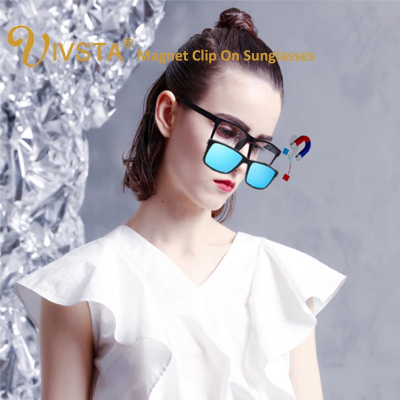 

Солнцезащитные очки IVSTA в оправе с магнитным зажимом, женские солнцезащитные очки с зажимом, поляризационные зеркальные Магнитные очки для ...