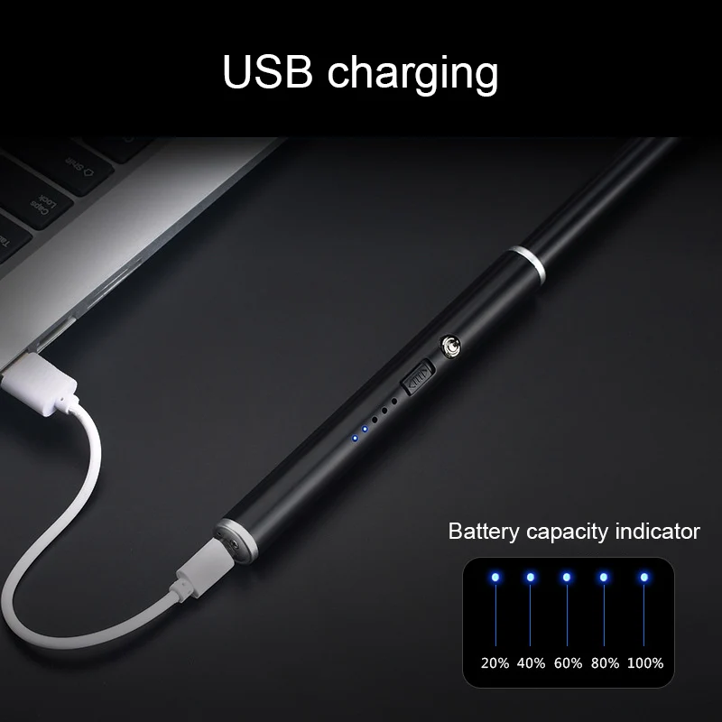 Высокое качество USB перезаряжаемая дуговая Зажигалка для свечей с двойным