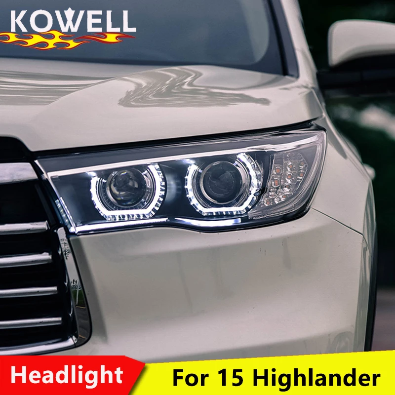 KOWELL стайлинга автомобилей для фары Toyota Highlander 2015 2018 новая светодиодная… Kluger DRL Bi