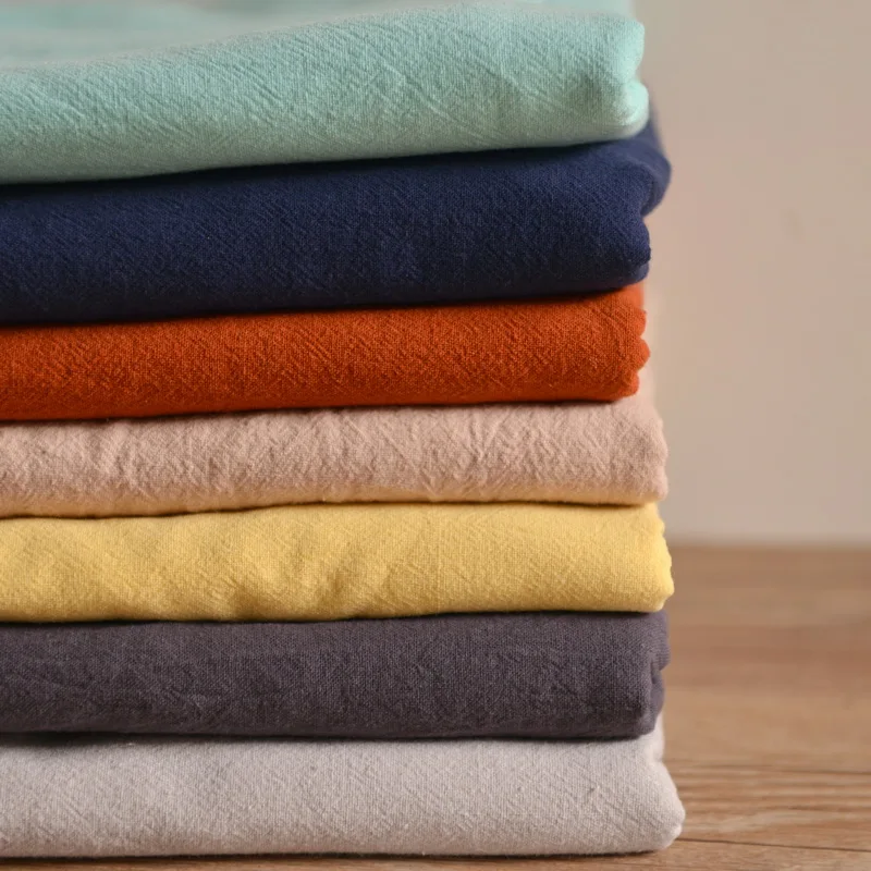 

Multicolored Soft Pressed Water Washed Pure Cotton and Linen Fabric