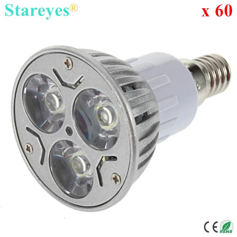 

Free shipping 60 pcs Dimmable 3W E14 MR16 GU10 E27 B22 GU5.3 LED Spotlight Downlight bulb lamp LED droplight Light lighting