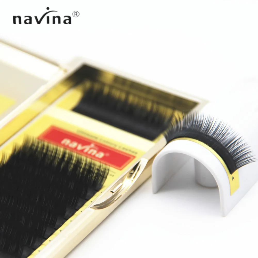 Navina VIP Golden Box накладные ресницы для наращивания норковые черные толстые иновация