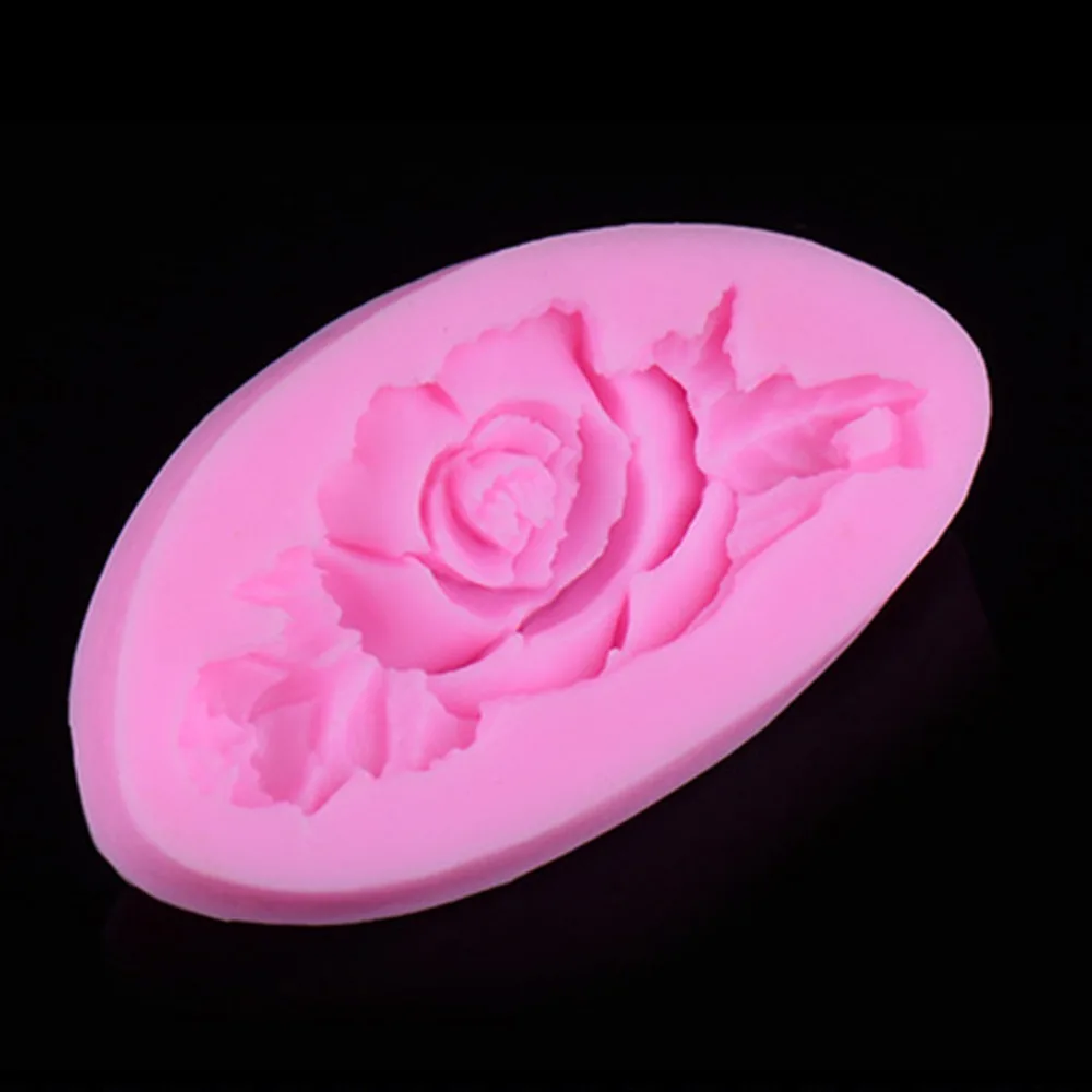 1x форма для помадки розовая силиконовая домашнего использования в виде роз