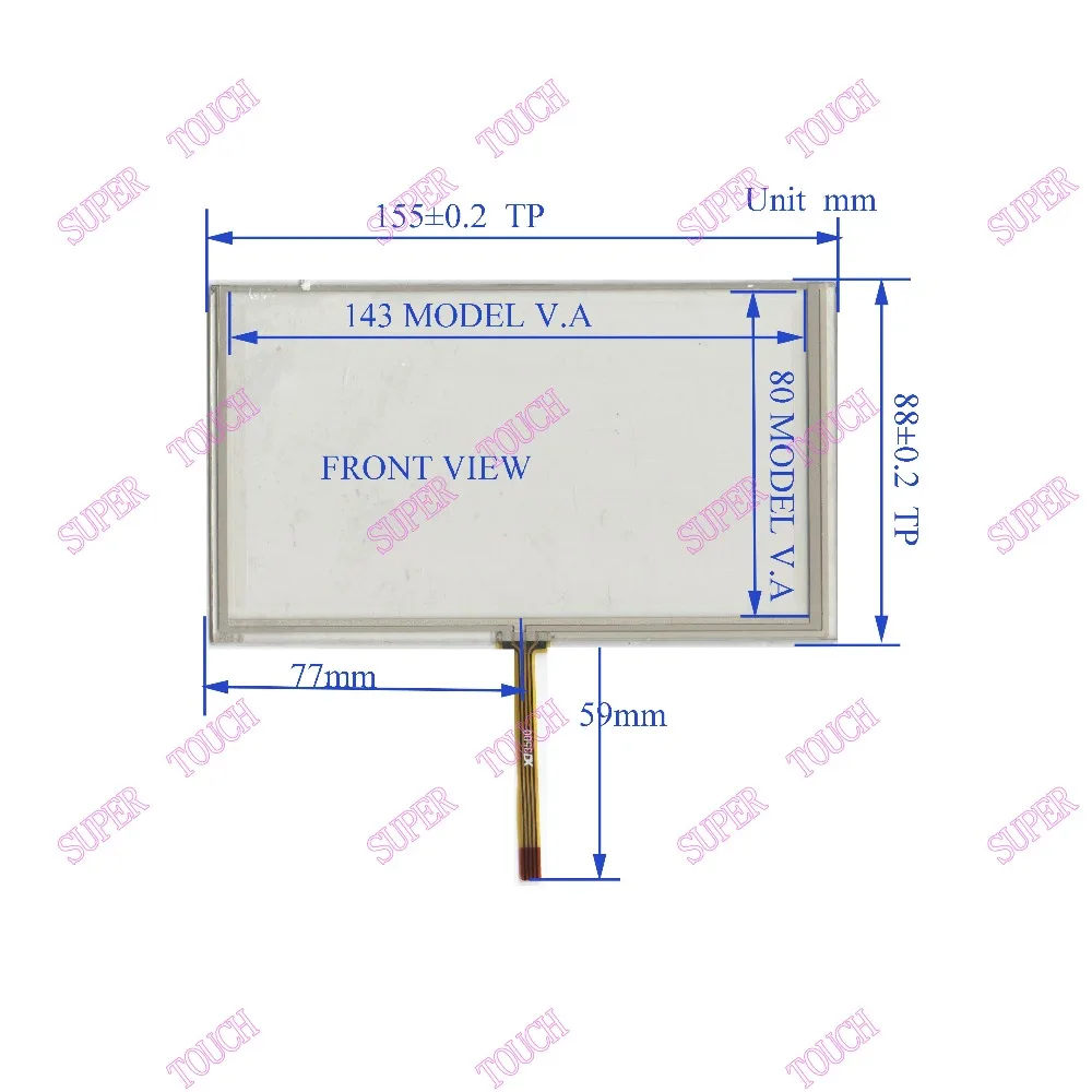 ZhiYuSun 155*88 Новый 6 2 дюймовый сенсорный экран 4 провода резистивная USB Сенсорная