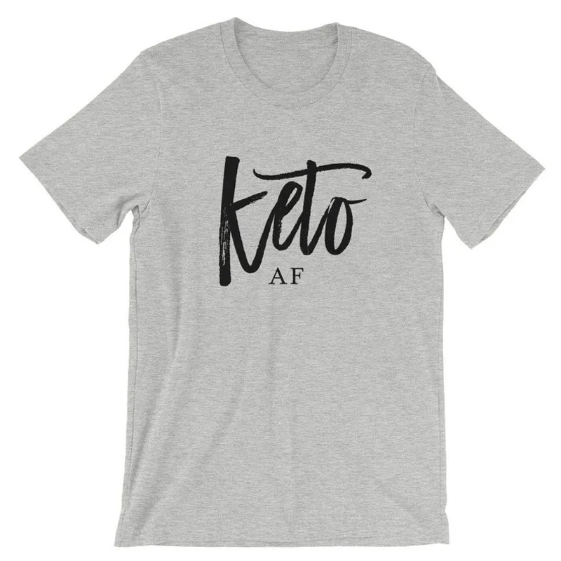 Рубашка Keto AF в стиле унисекс для подростков хипстерская футболка с коротким