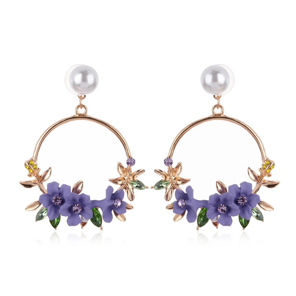 Элегантный корейский цветок со стразами большой круглый круг очаровательные