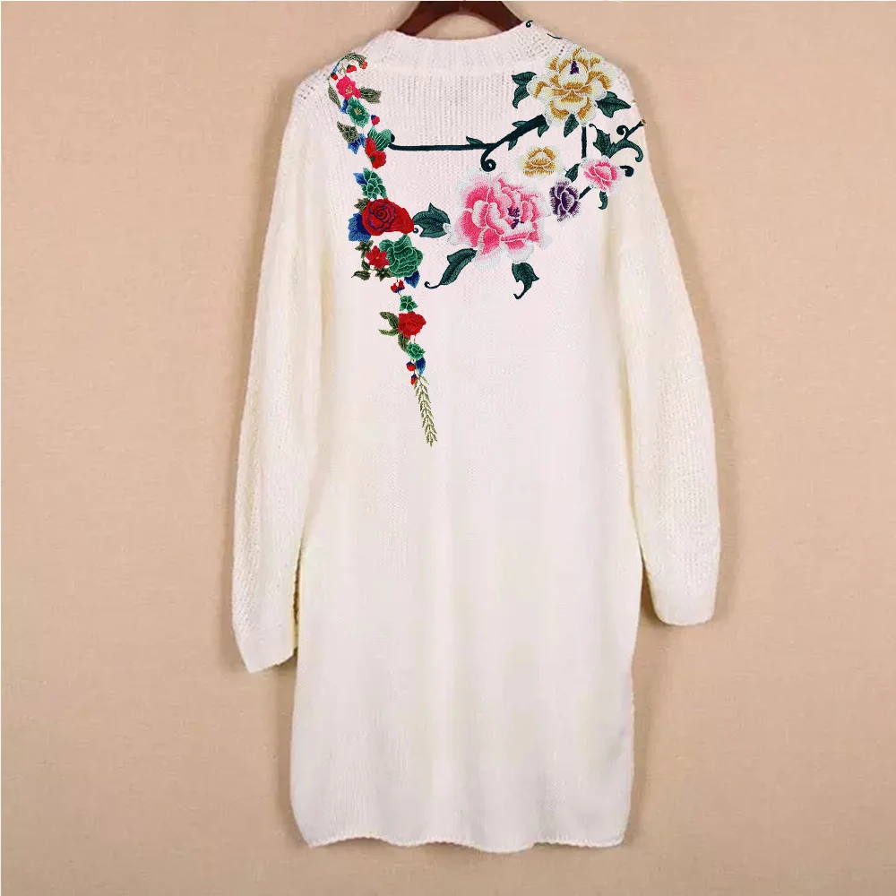 Длинные Цветочные вышитые аппликации Пришивные Аппликации кружевные