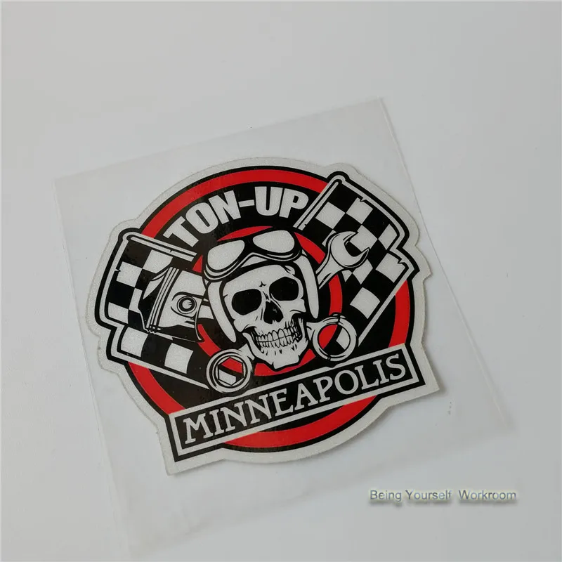 Наклейки для Кафе Racer ton-up Minneapolis Ретро мотоциклетная наклейка на шлем с черепом