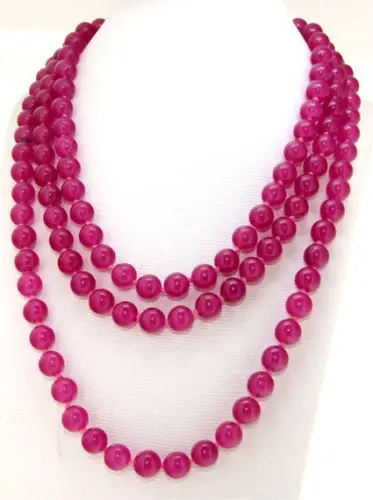 Длинные бусины RHJ00142 из нефрита диаметром 50 дюймов, 8 мм, бусины с узлом, каждая бусина одинарная AAA