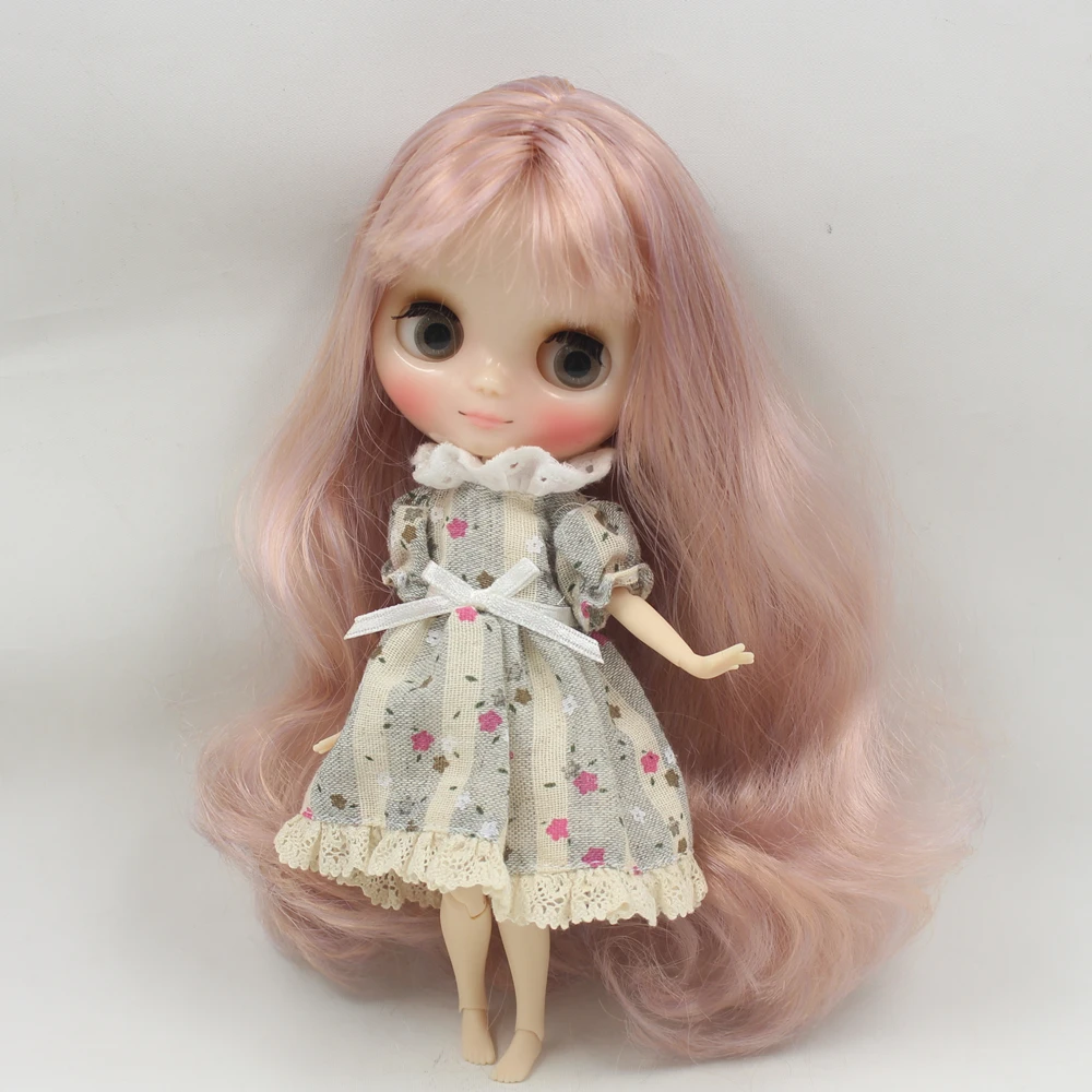 Middle 1/8 Blyth Doll Transparent skin glossy face joint body with bangs gray eyes Free shipping | Игрушки и хобби