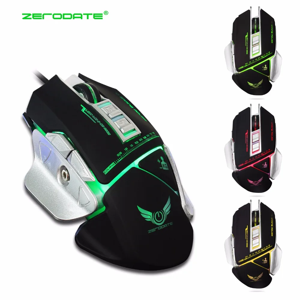 Проводная игровая мышь оптическая мышь с RGB светодиодный светильник 3200 dpi Регулируемый Вес мыши для ноутбука компьютера геймера мыши