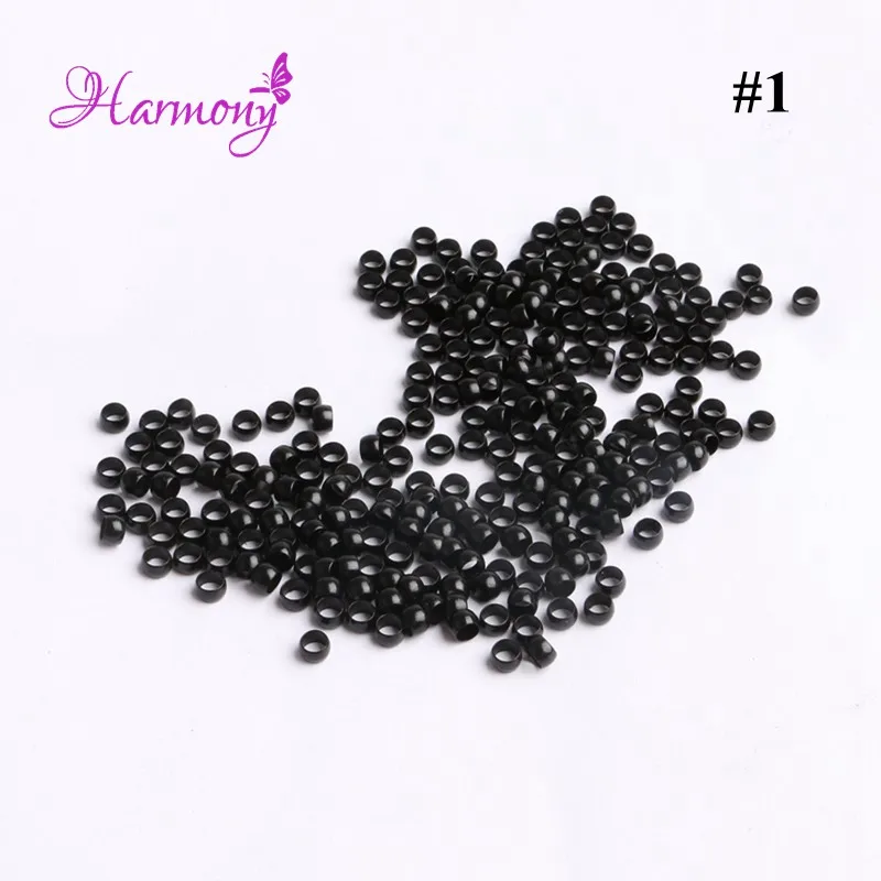 

1000pcs/bottle 4.0*2.7*2.5mm copper nano ring beads for nano rings hair extensions 1# black color