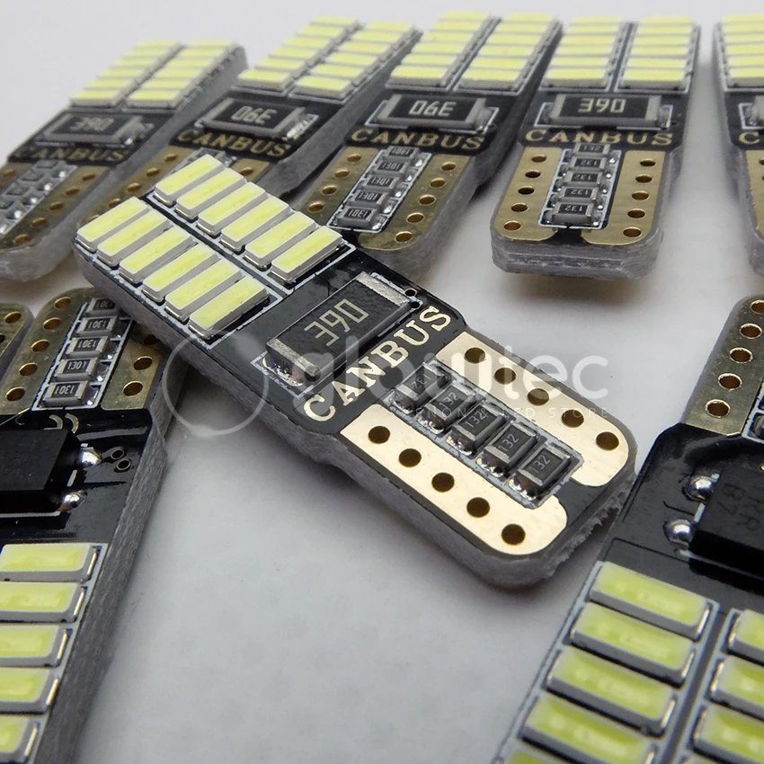 10 шт. светодиодный T10 canbus 24 SMD без ошибок Распродажа супер яркий 4014 автомобильный