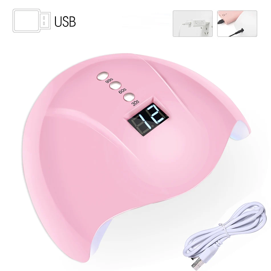 ROHWXY 60 W ногтей лампа для маникюра УФ светодиодный лампа для ногтей ЖК-дисплей ногтей Фен для сушки все гели для ногтей Гибридный лак льдинка светильник