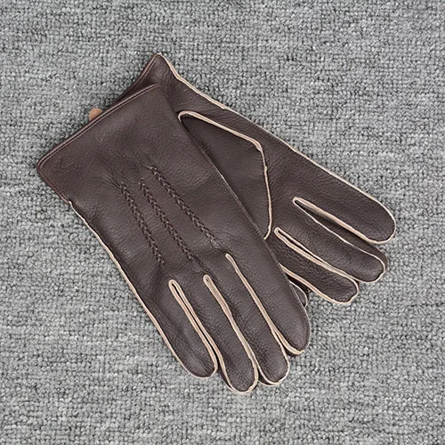 Jancoco Max модные перчатки из натуральной оленьей кожи, осенне-зимние уличные варежки, высокое качество, перчатки для вождения S7201 - Цвет: Coffee