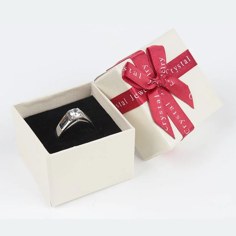 Fashion Jewelry Boxes Red &amp Blue Ribbon Letters Bowknot Gift Box 24pcs/lot Earrings / Ring Packaging Display | Украшения и