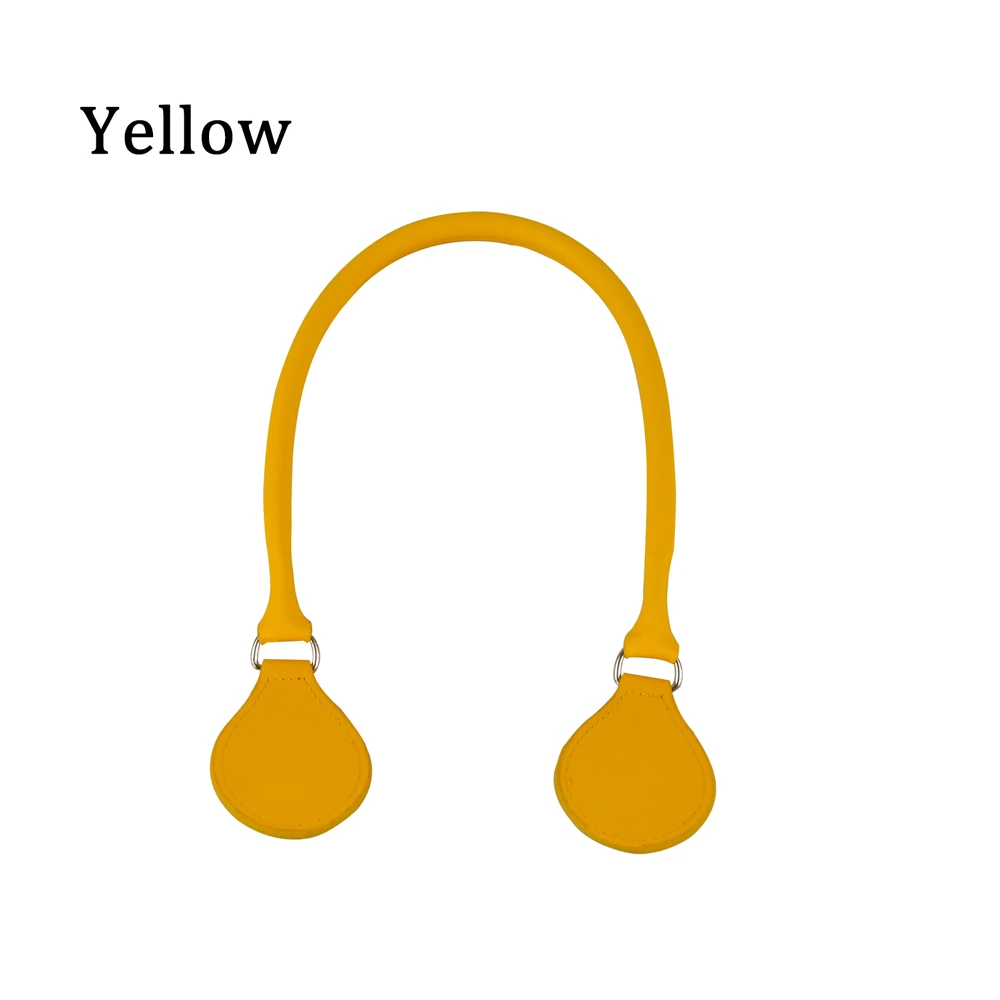 yellow TANQU, 1 шт., лаконичная круглая кожаная ручка с d-образной пряжкой, капли для классического мини Obag, корзина, ведро, городской шик, женская сумка - Цвет: yellow