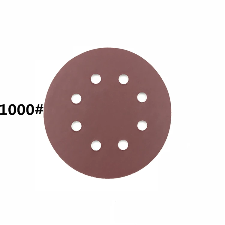 POLIWELL 10 шт. 5 дюймов 125 мм 8 отверстий дисковая наждачная бумага 40~ 2000 Грит Алюминий оксид крюк и петля Festool шлифовальные диски абразивы инструменты
