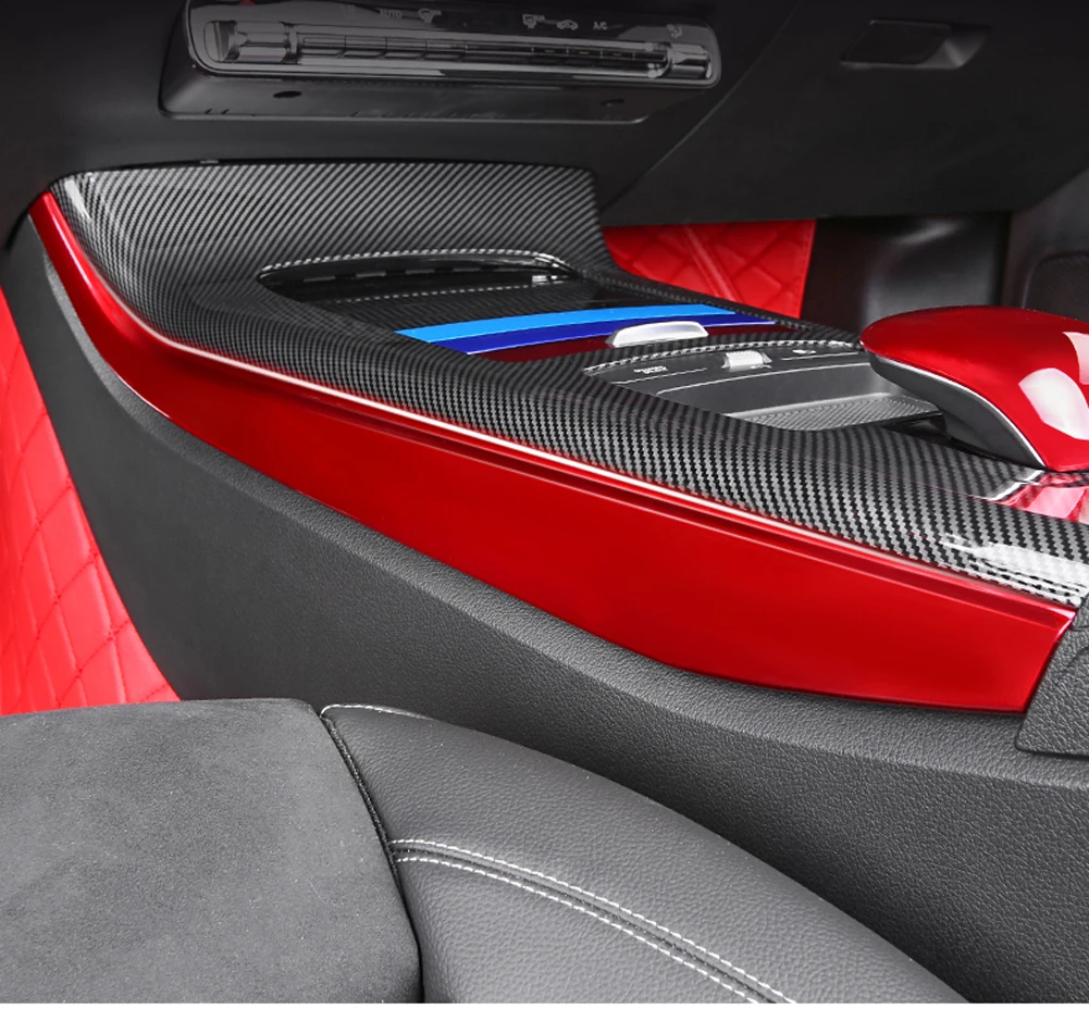 Для Mercedes Benz A Class W177 V177 A180 A200 A220 A250+ панель для центральной консоли автомобиля, Боковое покрытие, декоративные полоски, наклейка
