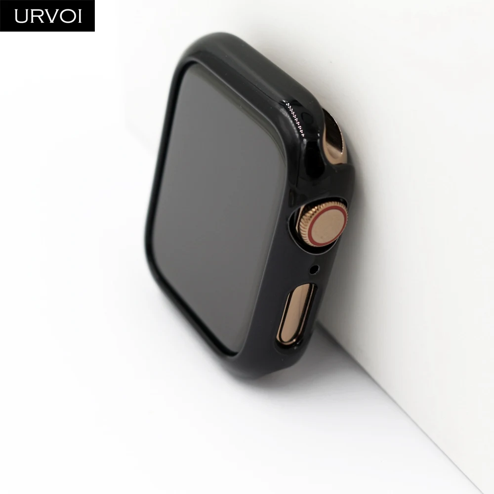 Фото Чехол URVOI для Apple Watch серии 4, 5, 6, 7, 8, 9, блестящий гальванический пластиковый бампер, жесткая рамка, чехол для iWatch, ультратонкий чехол №5