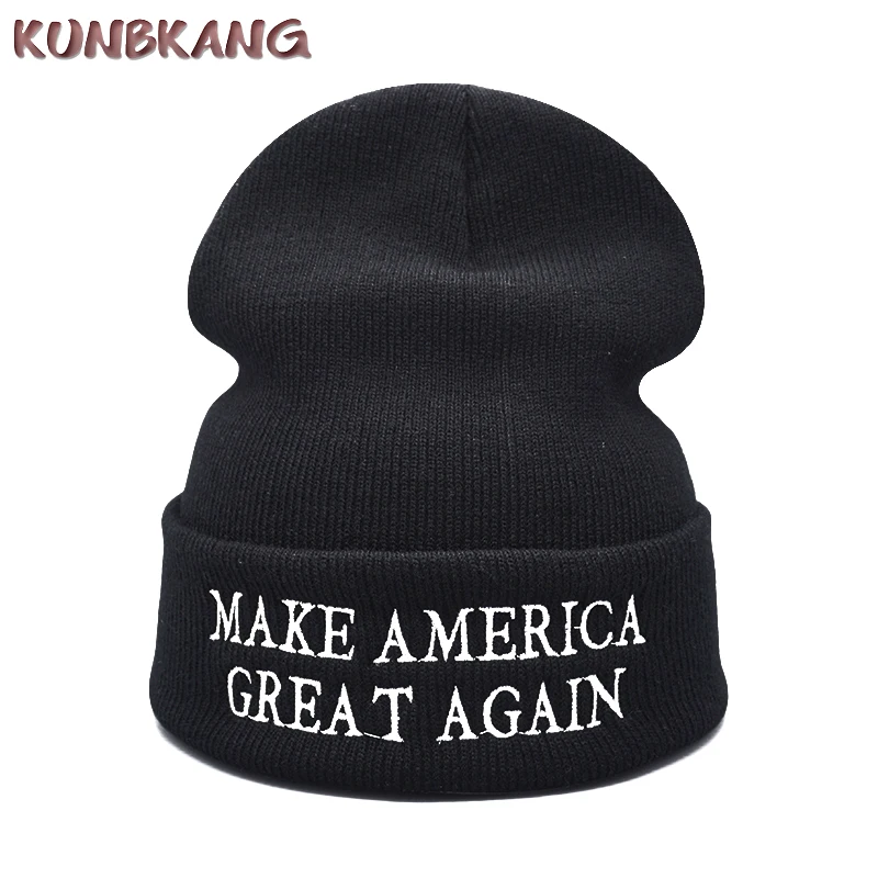 Make America Great Again зимняя шапка бини вязаная с буквами Дональда Трампа в стиле