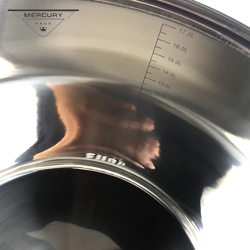 Глубокая кастрюля для супа из нержавеющей стали 7L 18.5L со стеклянной крышкой и
