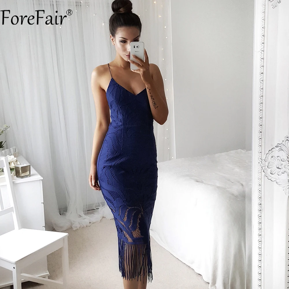 Женское длинное кружевное платье с кисточками ForeFair черное белое красное