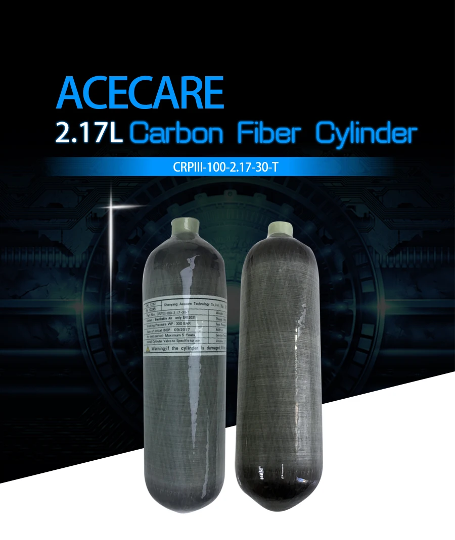 AC121721 pcp воздушный бак 2.17L бутылка для дайвинга сжатый Воздушный пистолет для охоты страйкбол co2 цилиндры из углеродного волокна