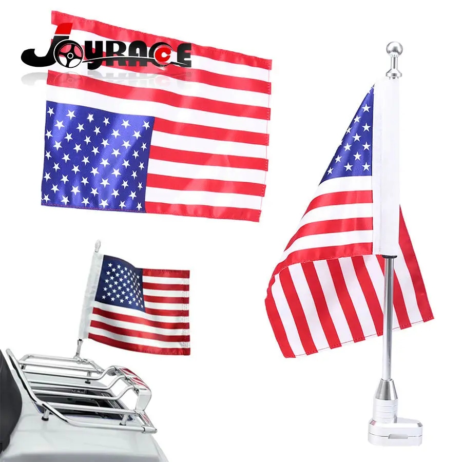 Chrome Мотоцикл заднего боковое Крепление Держатель для флага Америка Флаг США Harley