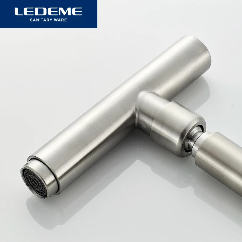 LEDEME, смеситель для кухни, 360 градусов, выбор смесителей, кухонный кран, кран для раковины из нержавеющей стали, кран для воды, смеситель, краны, L4998-5