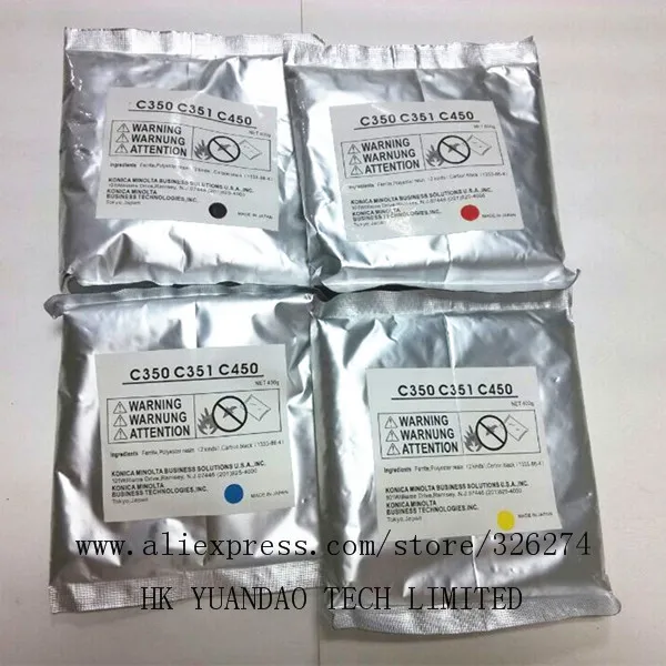 

C350 developer for Konica Minolta Bizhub C 350 351 450 color developer c351 c450 copier consumables bhc350 bhc351 bhc450 C M Y K