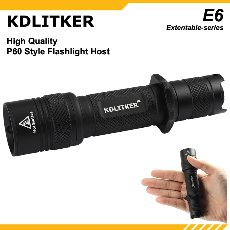 Фонарик KDLITKER E6 / E6S P60 хост черный|tube 18650|shell tubeshell kit |