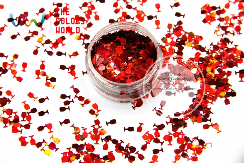 TCA300 лазерный красный цвет бокал для шампанского 5 мм лак ногтей пыль Specular блеск