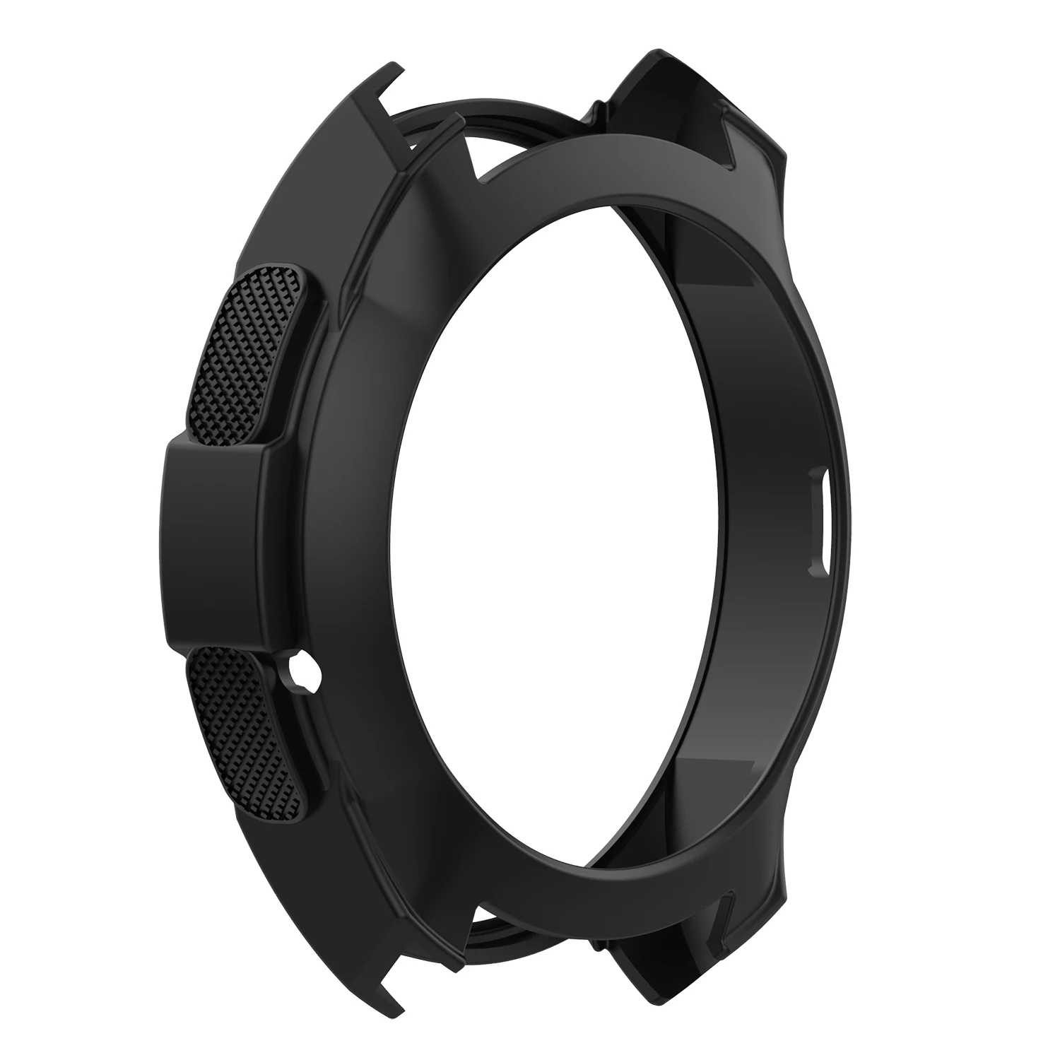 Черный Мягкий силиконовый защитный чехол рамка для samsung galaxy watch 42 мм цветной защитный чехол для galaxy watch - Цвет: Черный