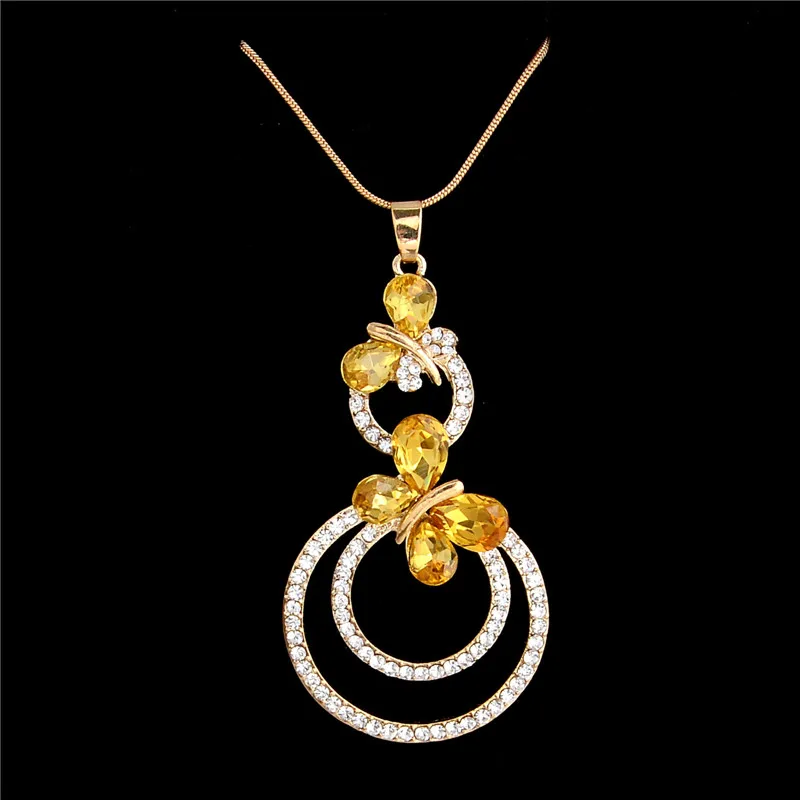 Женский комплект свадебных украшений набор из золотистого золота с желтым