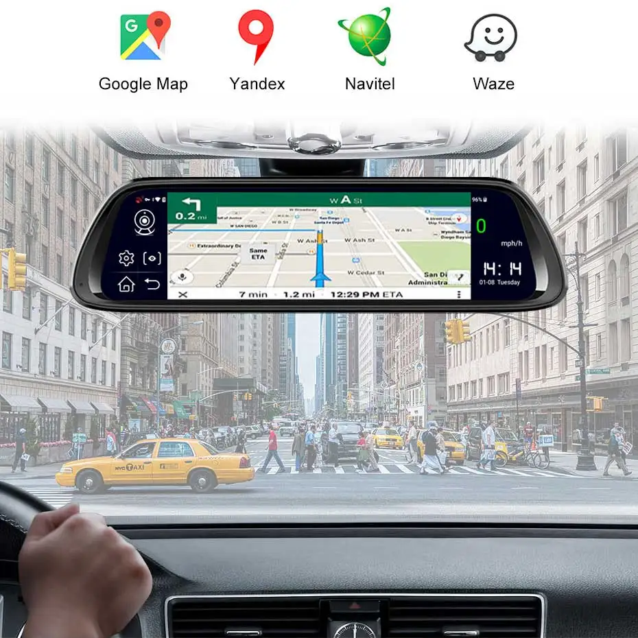 Olysine 10 "Android 8 1 Автомобильный видеорегистратор 4G WIFI GPS навигатор камера поток