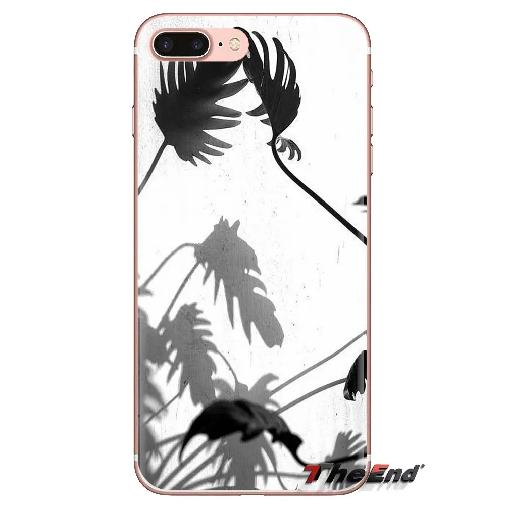 For Huawei G7 G8 P7 P8 P9 P10 P20 P30 Lite Mini Pro P Smart Plus 2017 2018 2019 Black white palm leaves trees Soft TPU Case |