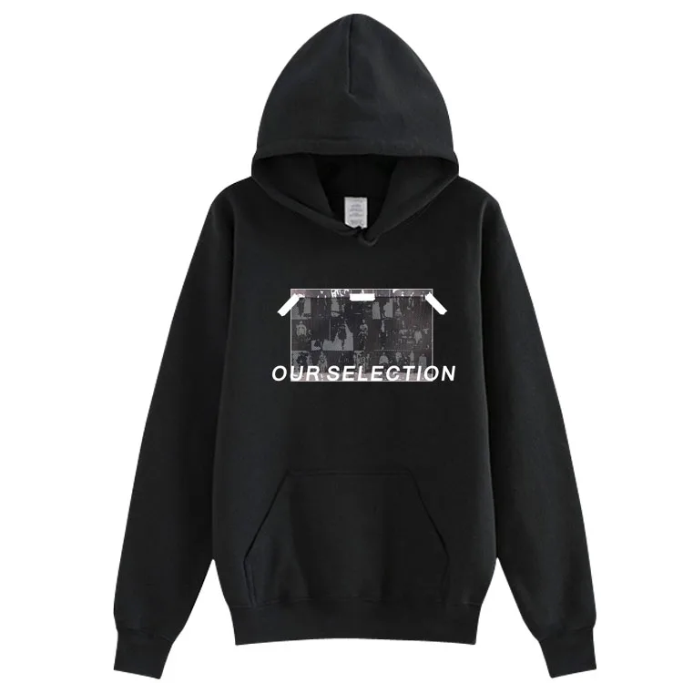Fashion printed loose hoodies unisex autumn winter kpop wanna one lai kuanlin same pullover fleece/thin sweatshirt 2 colors | Женская