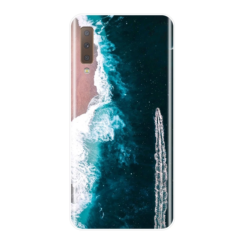 Мягкий силиконовый чехол Wave Ocean для телефона Samsung Galaxy A5 A7 2018 A6 A8 Plus задняя крышка A3