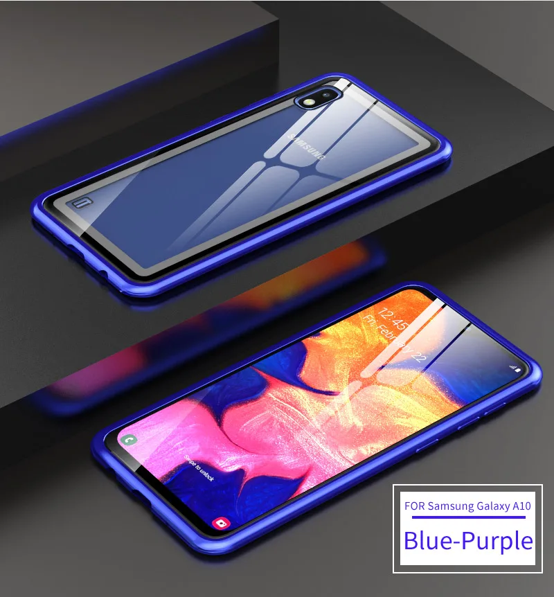 Роскошный металлический корпус для samsung Galaxy A30 чехол A40 алюминиевая рамка прозрачная стеклянная крышка для samsung A10 A20 корпус прозрачный жесткий